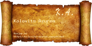 Kolovits Azurea névjegykártya